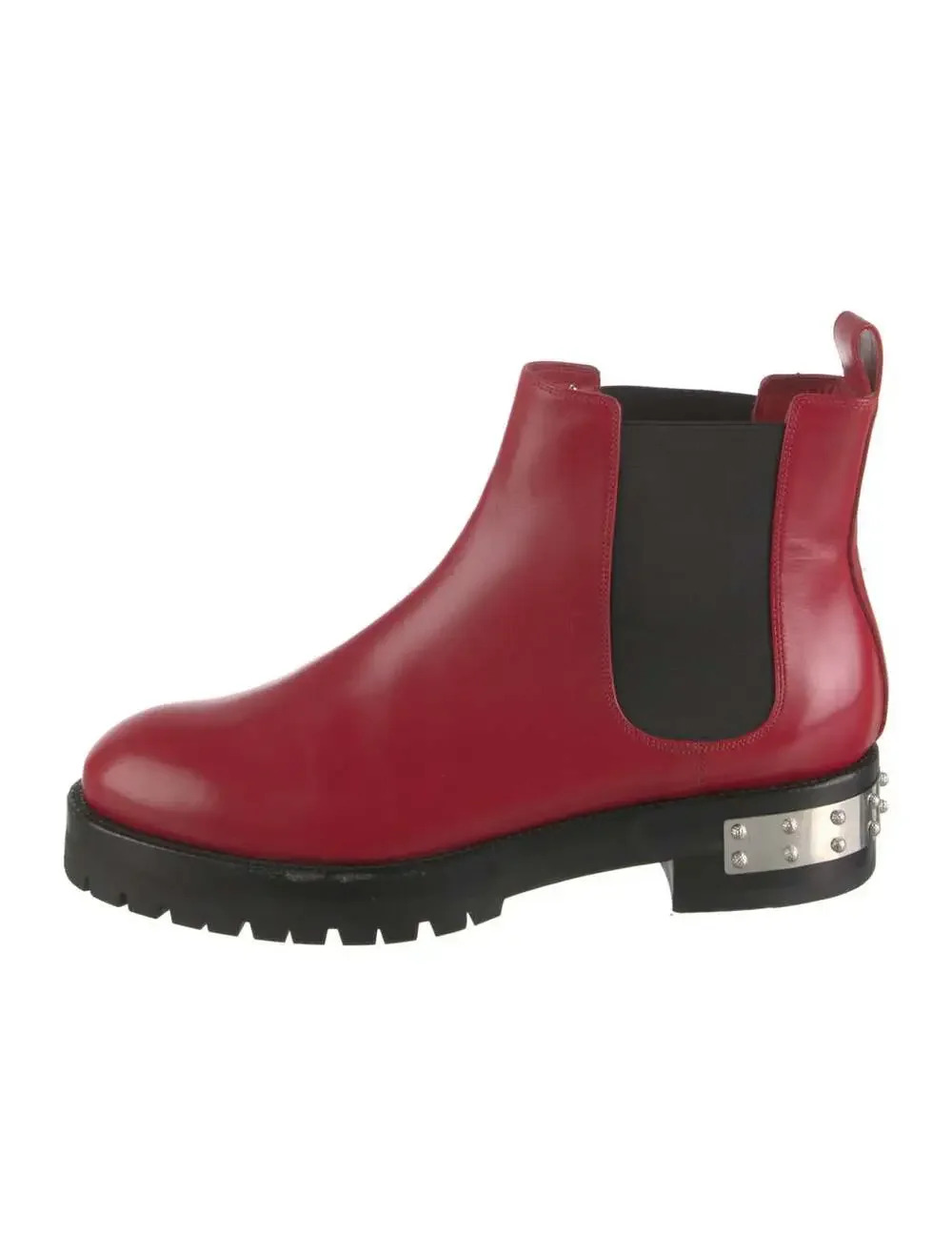 Alexander McQueen studded logo plaque red Chelsea boots size 39 - Picture 1 of 6